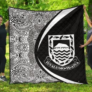 Tuvalu Coat Of Arms Polynesian Premium Quilt  Circle Style  01 J2  Quilt